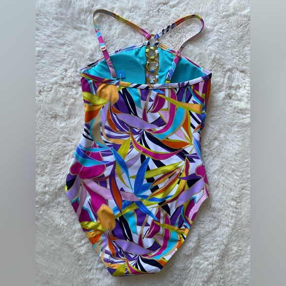 Bleu Rod Beattie White Multi One Piece Swimsuit - Picture 4 of 9